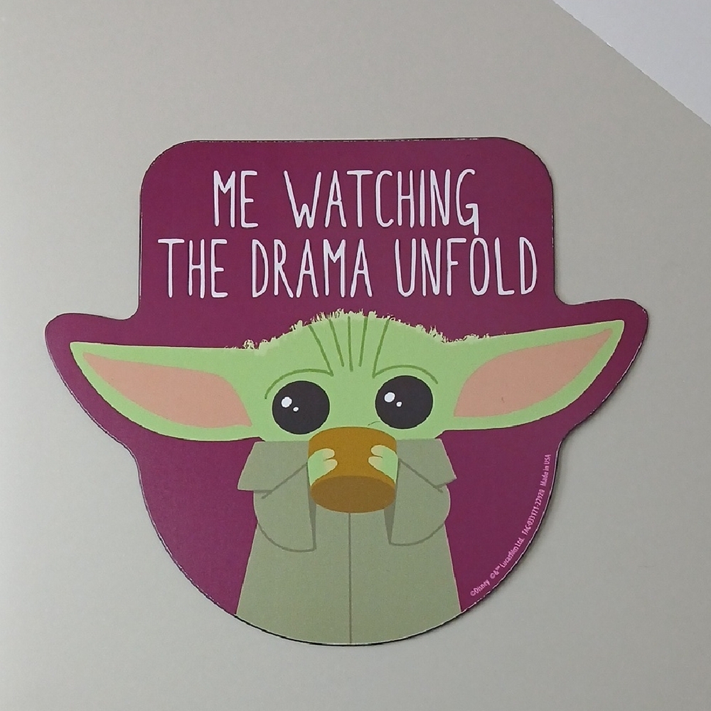 Star Wars Grogu 'Me Watching The Drama Unfold' Magnet